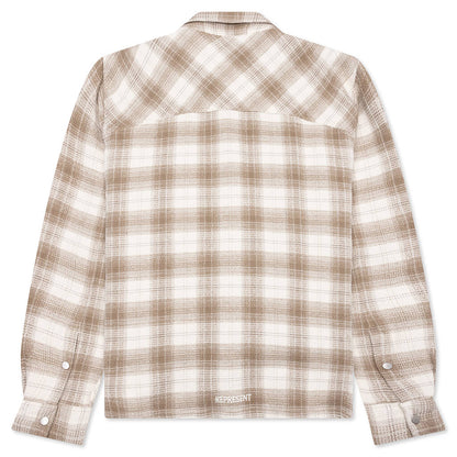 Waffle Flannel Shirt - Mid Brown
