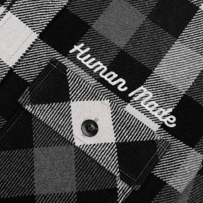 Wool Check Shirt Jacket - Black