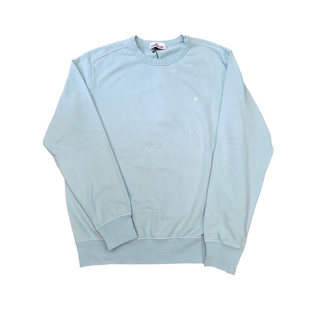 Stone Island Small Compass Logo Sweatshirt In Light Blue