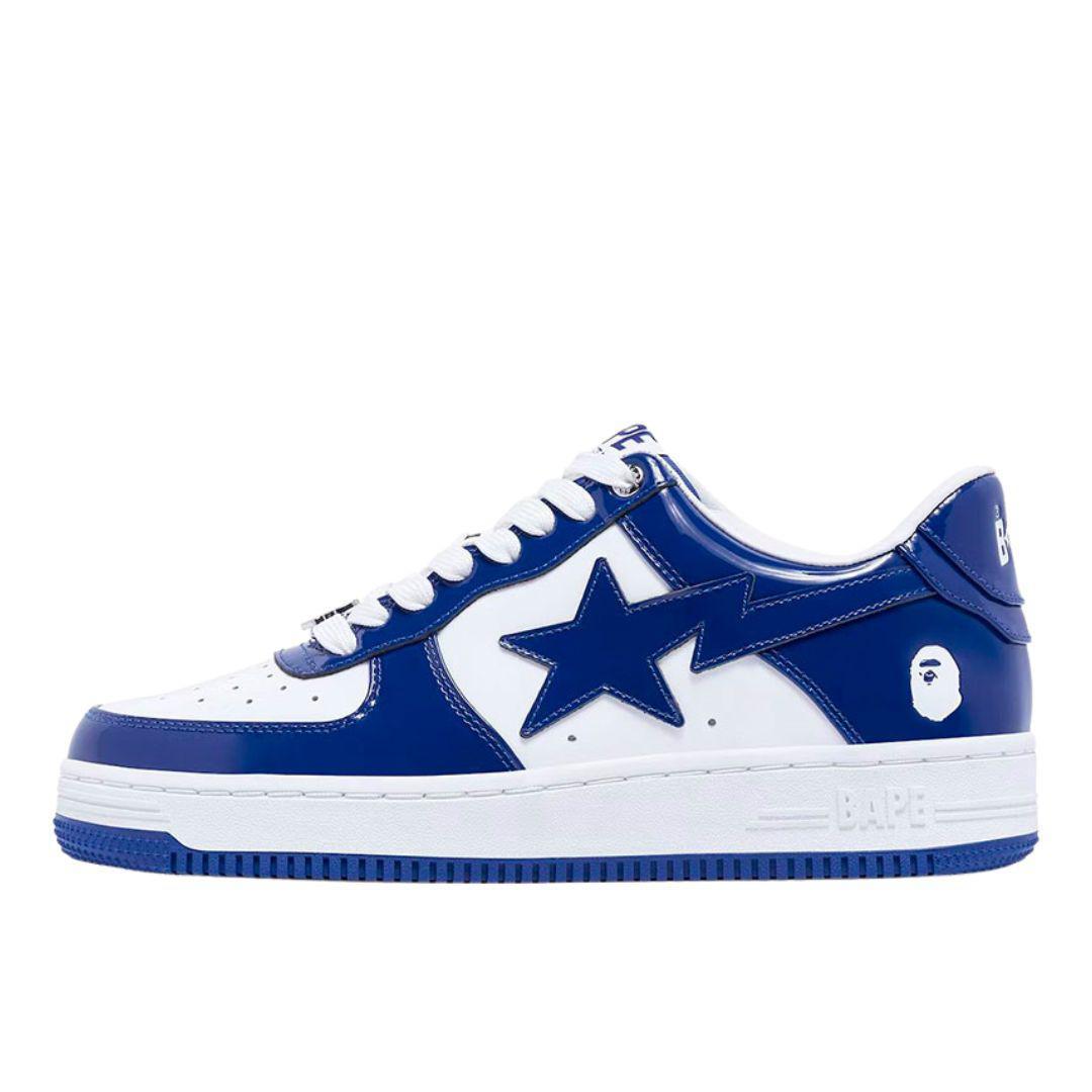 A BATHING APE BAPESTA PATENT WHITE/BLUE (2023)