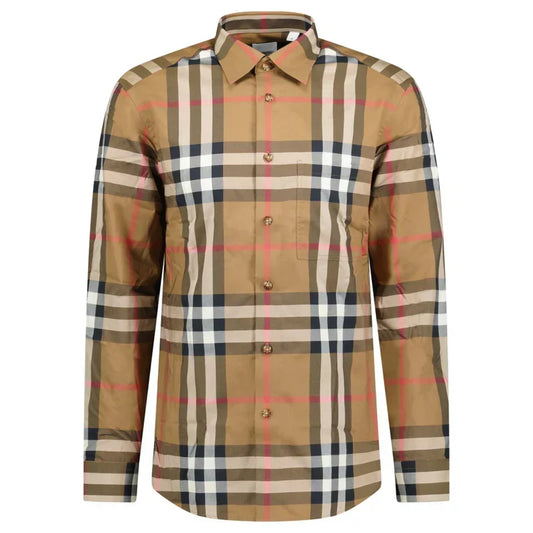 Burberry 'Claverdon' Check Shirt in Taupe Brown