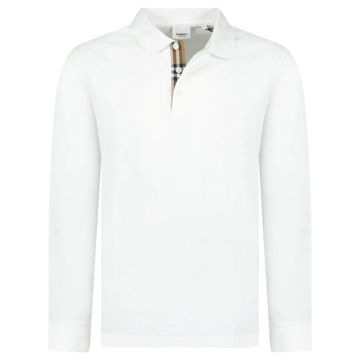 Burberry White Long Sleeved Poio Shirt