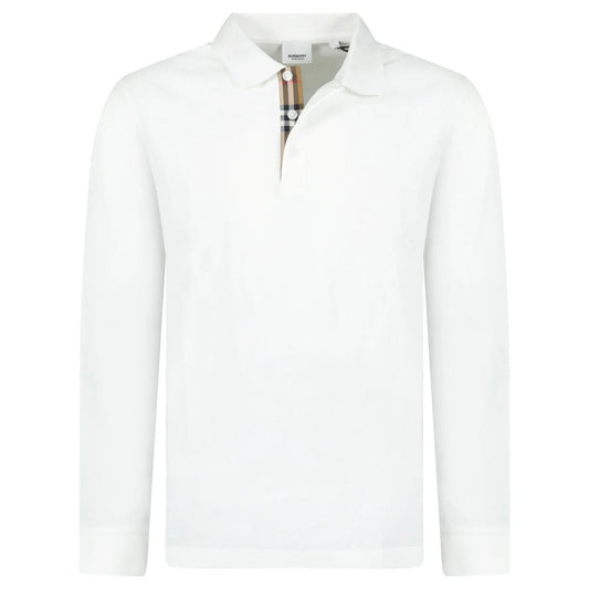 Burberry White Long Sleeved Poio Shirt