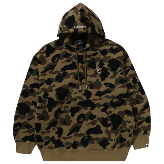 BAPE 1ST CAMO KNIT ONE POINT HOODIE GREEN