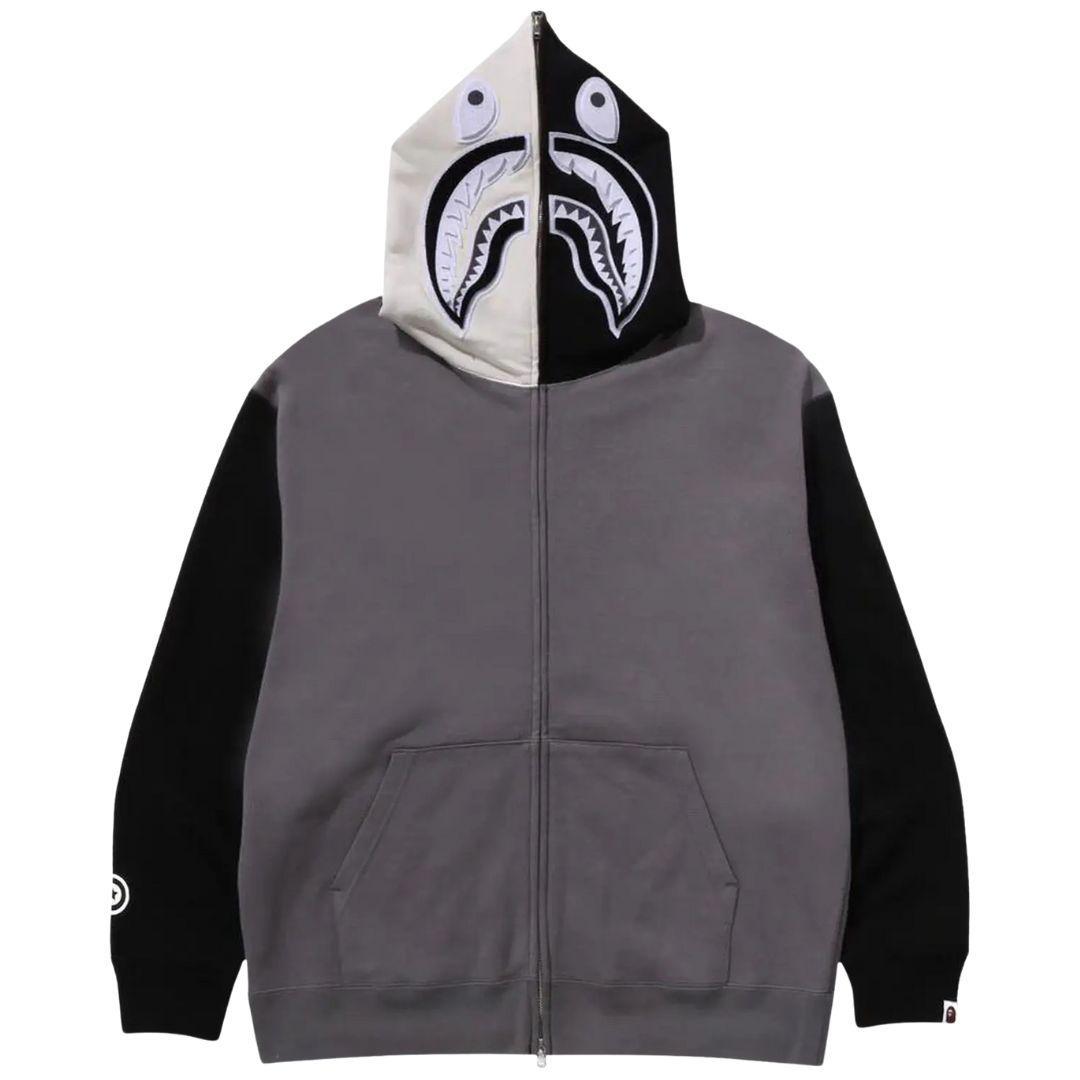 BAPE SHARK #1 FULL ZIP HOODIE BLACK/GREY