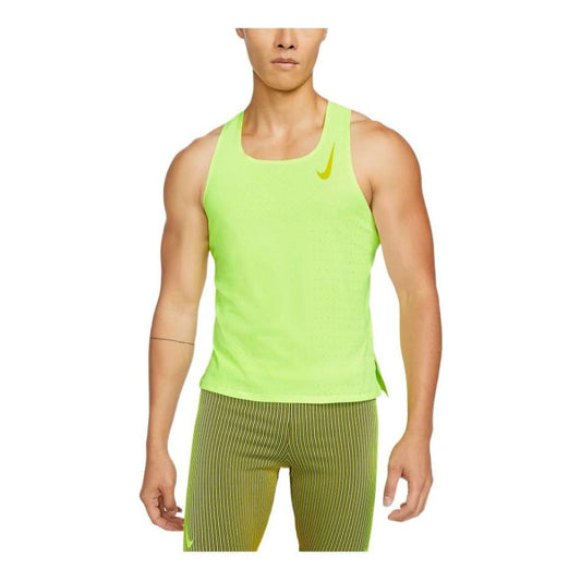 Men's Nike AeroSwift Pullover Running Sleeveless Fluorescence Yellow Vest CJ7836-702