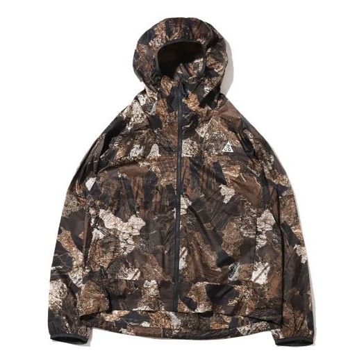 Men's Nike SS22 ACG Rock Full Print Casual Hooded Jacket Rock Gray DV6648-004