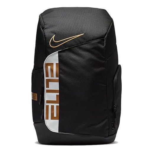 Nike Elite Pro Basketball Backpack 'Black White Metallic Gold' BA6164-013