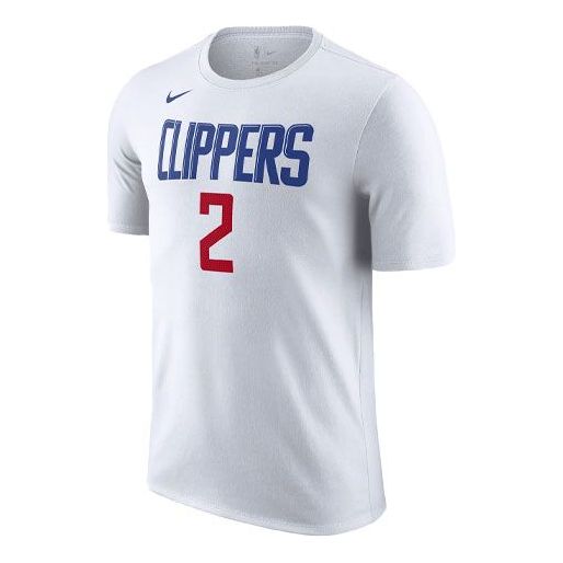 Men's Nike NBA Basketball Sports Printing Short Sleeve Los Angeles Clippers Leonard No. 2 White T-Shirt CV8527-101
