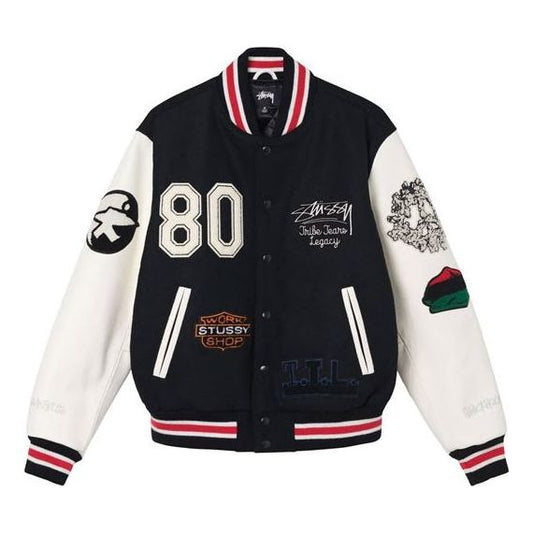 Denim Tears x Stussy x OUR LEGACY Ttl Varsity Jacket 'Black' 315288