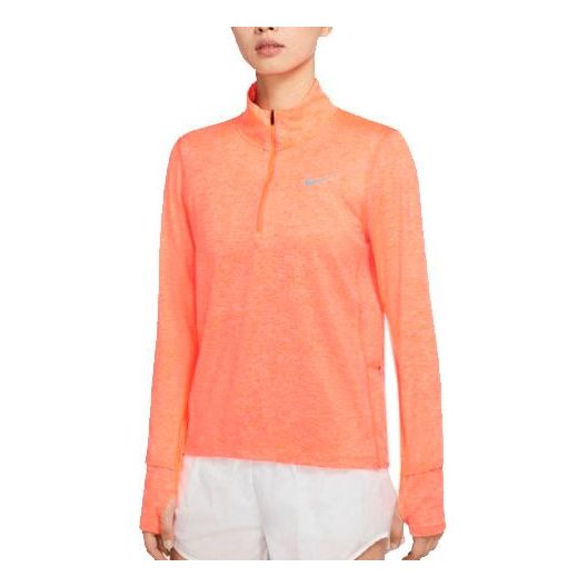 (WMNS) Nike Element Half Zipper Casual Sports Running Bright Orange Gym Clothes CU3221-854