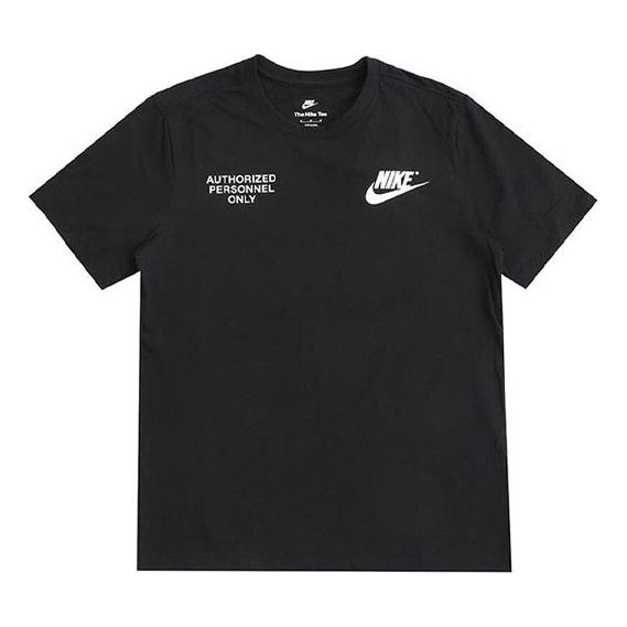 Nike SS22 Logo Printing Round Neck Short Sleeve Black DO8324-010
