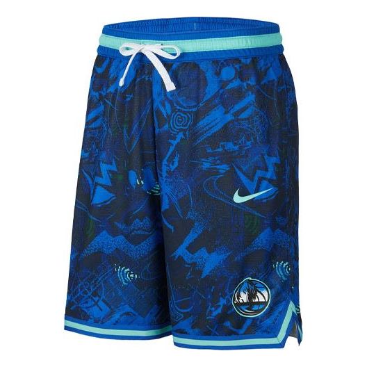 Men's Nike Dallas Mavericks Quick Dry Knit Breathable Sports Basketball Shorts Blue DJ4035-405