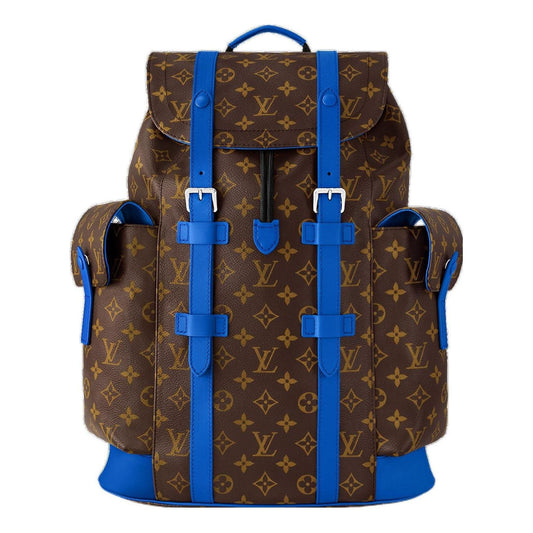 LOUIS VUITTON Christopher MM Monogram Macassar Canvas 'Brown Blue' M46813