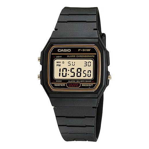 CASIO Classical Vintage Waterproof Unisex Mens Black Digital F-91WG-9