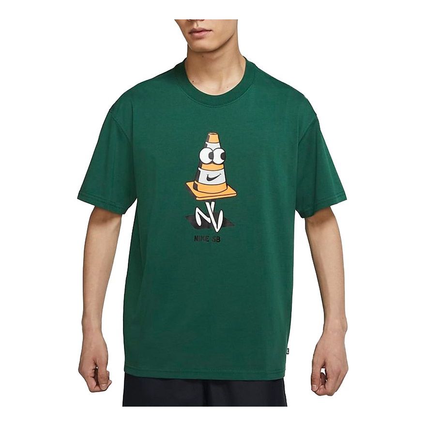 Nike SB Skateboard Entertainment Print Sports Crewneck Short Sleeve Men's Green DJ1225-341