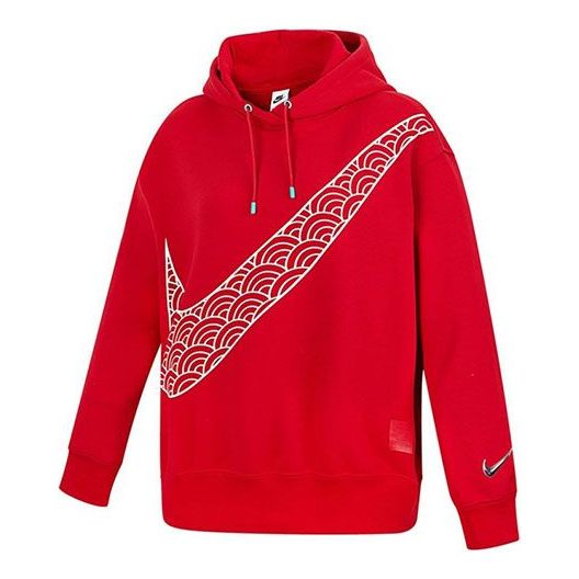 (WMNS) Nike CNY New Year's Edition Hoodie Fleece Loose Knit Sports Gym Red DQ5368-687