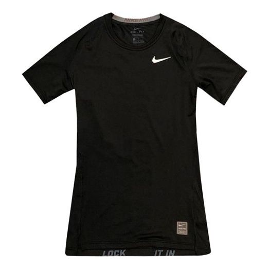 Nike Pro Men's Sports Running Fitness Training Tight Stretch Breathable Short-sleeved Black 933317-010