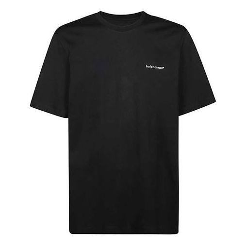 Men's Balenciaga Logo Knit Short Sleeve Black 556150TYK281000