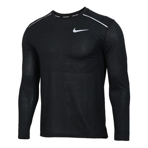 Nike RISE 365 Breathable Mesh Long Sleeves Running Black AQ9924-010