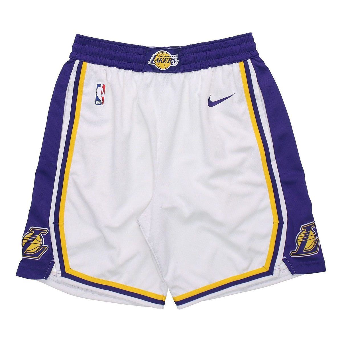 Nike NBA Association Edition SW Fan Edition Lakers Basketball Shorts White AJ5616-100