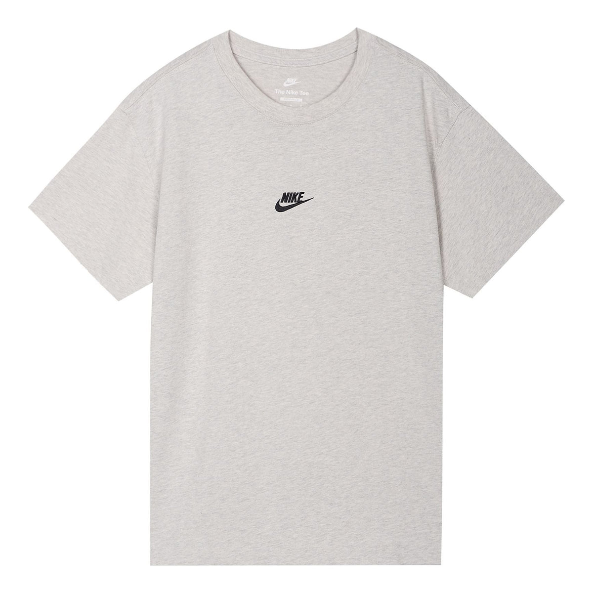 Men's Nike Solid Color Embroidered Small Label Round Neck Casual Loose Short Sleeve Light Bone T-Shirt DN5241-072