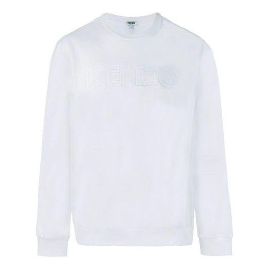 Men's KENZO Embroidered Alphabet Cotton Long Sleeves Sports White F955SW1924MC-01