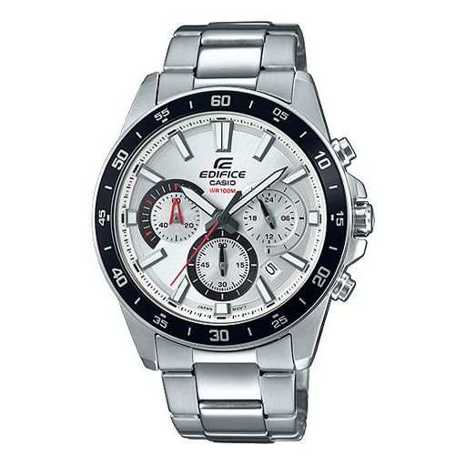 CASIO EDIFICE Water-Proof BlackFrame Men's Chains Black Waterproof Mens Silver Analog EFV-570D-7A