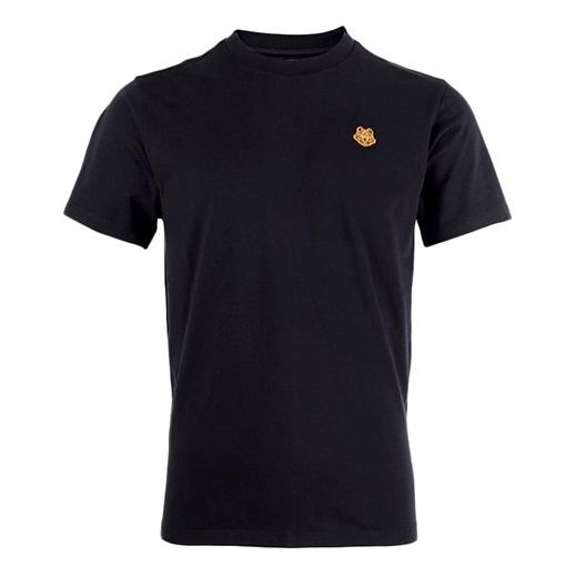 Men's KENZO SS21 Tiger Head Micro Mark Round Neck Short Sleeve Black 5TS0034SA-99
