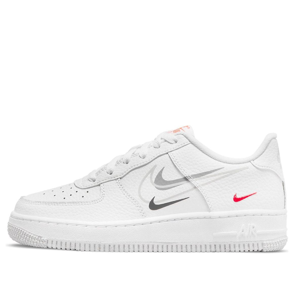 (GS) Nike Air Force 1 Low 'Multi-Swoosh White Particle Grey Photon Dust Bright Crimson' DO6486-100