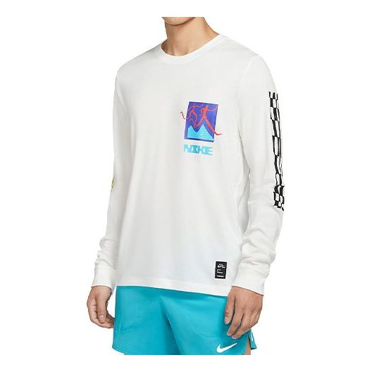 Men's Nike Dri-FIT A.I.R. Running Training Sports Long Sleeves Sail White T-Shirt CW0942-133