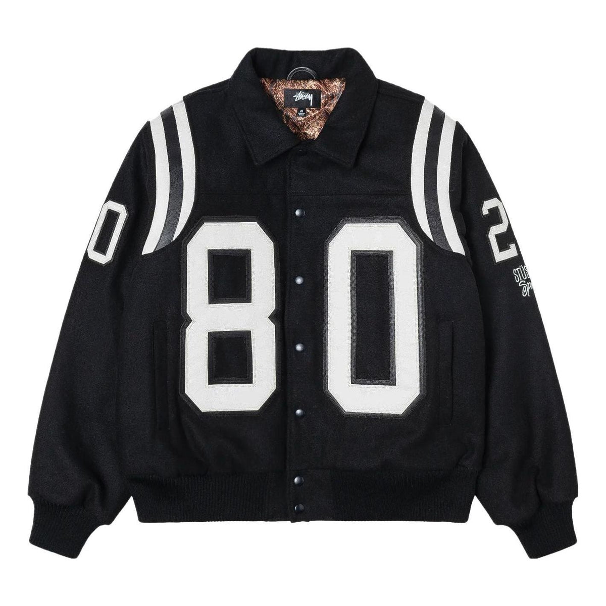 Stussy 80 Wool Varsity Jacket 'Black' 115713