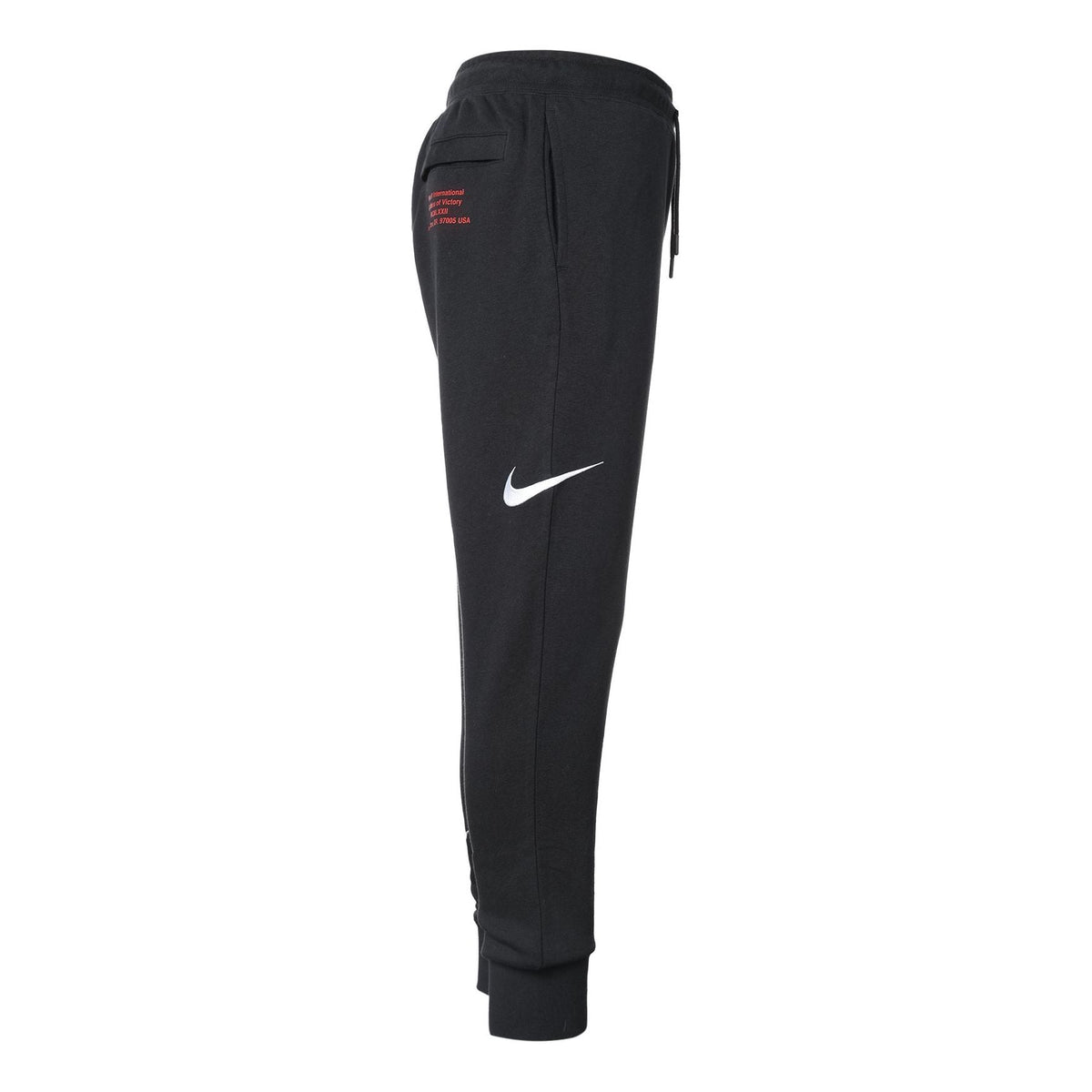 Nike Mens Swoosh Embroidered Double- Hook Casual Sports Pants Black DB4956-010