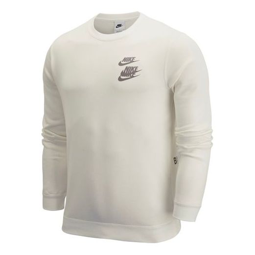 Nike Unisex Nike Sportswear Logo Printing Round-neck Sports Sweatshirt White DV7381-133