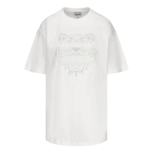 KENZO SS21 Classic Tiger Head Pure Cotton Short Sleeve White FB52TS9724YG-01