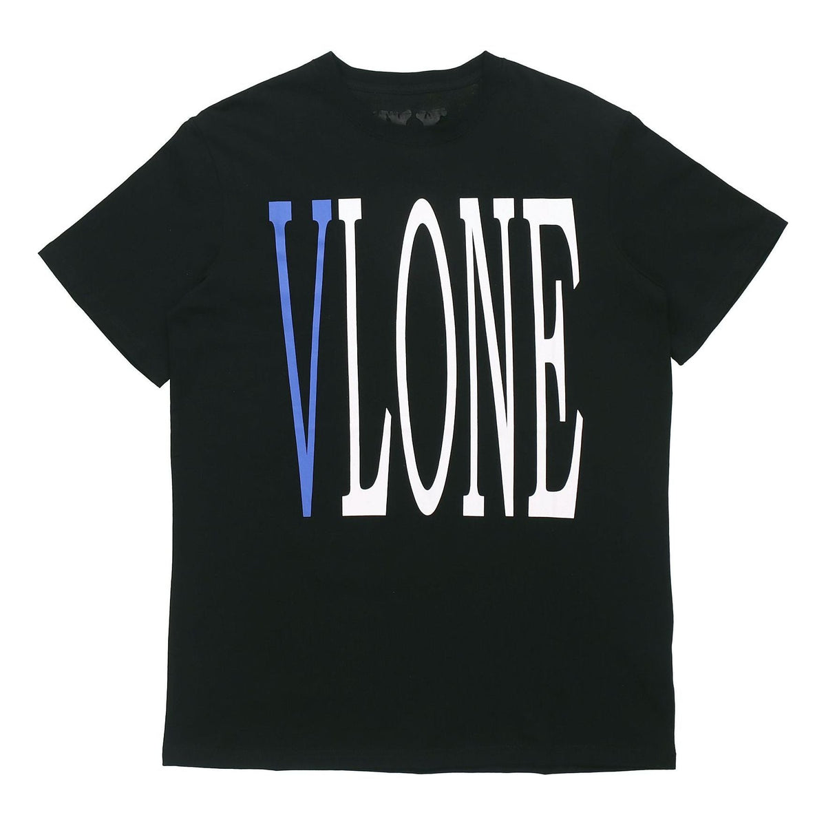 VLONE Large Logo Round Neck Short Sleeve T-shirt 'Black Blue' VLTE17SS004