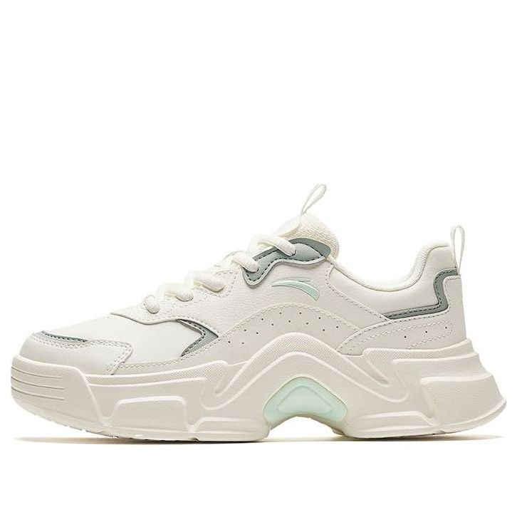 (WMNS) ANTA Platform Leather 'White Green Grey' 922328816-4