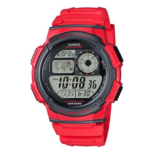 Men's CASIO Sports waterproof Mens Red Digital AE-1000W-4A