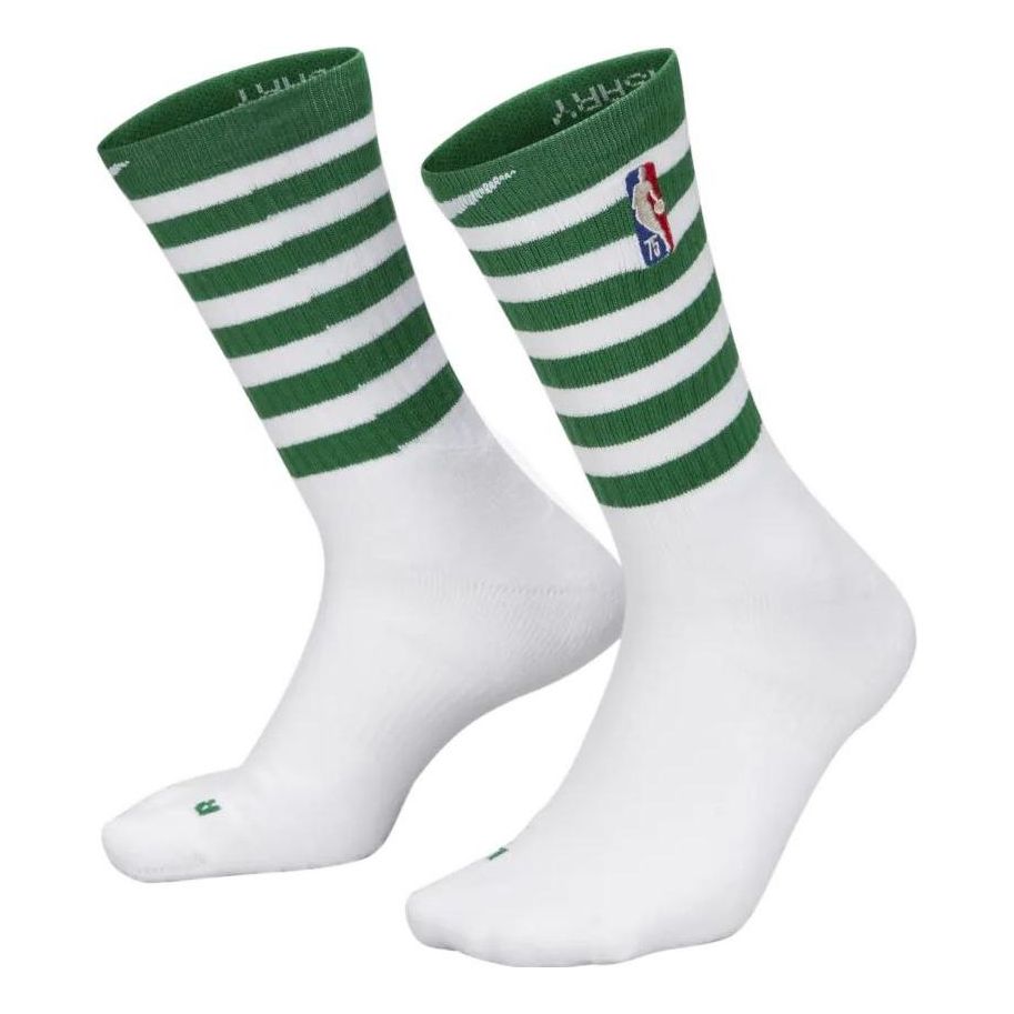 Nike Boston Celtics Stripe Logo Athleisure Casual Sports Socks Couple Style One Pair White DA4952-100