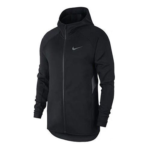 Nike Zipper Basketball Sports Hooded Jacket Black AT3264-010