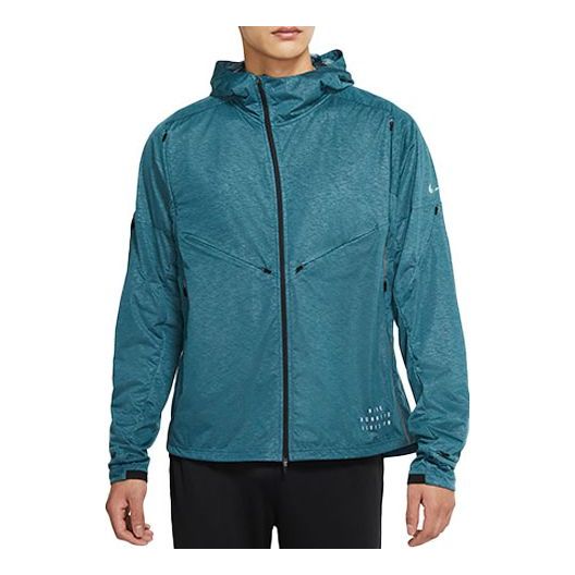 Nike Pinnacle Run Division hooded Sports Running Jacket Green DA0417-393