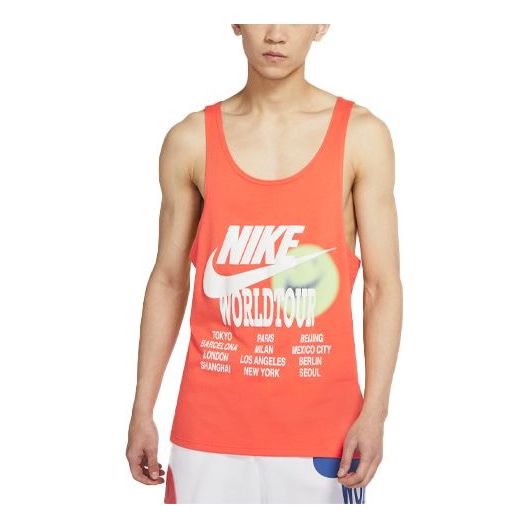 Men's Nike Sportswear Retro Printing Basketball Sports Orange Vest DA0936-842