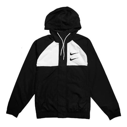Nike Sportswear Swoosh Woven Hooded Jacket 'Black' CJ4889-011