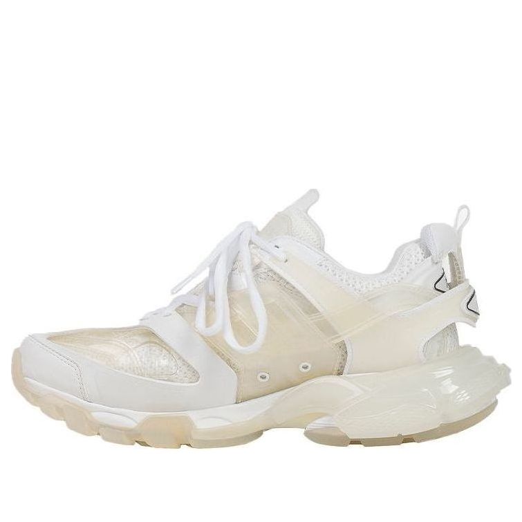 Balenciaga Track Clear Sole Low Mesh Nylon Sneakers White 647742W3BM19000