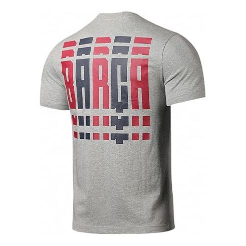 Nike FC Barcelona Subject Printing Round Neck Short Sleeve Gray CD1185-063