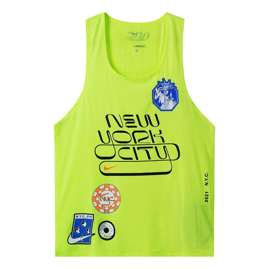 Men's Nike Dri-Fit ADV Aeroswift Logo Badge Pattern Quick Dry Breathable Sports Running Fluorescence Yellow Vest DN7461-702