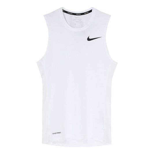 Men's Nike Pro Logo Training Tight White Vest BV5601-100