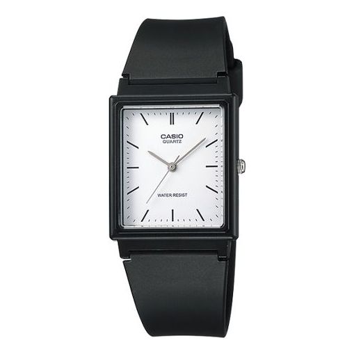 CASIO Quartz Waterproof White DialBlack Strap Mens WhiteBlack Analog MQ-27-7E