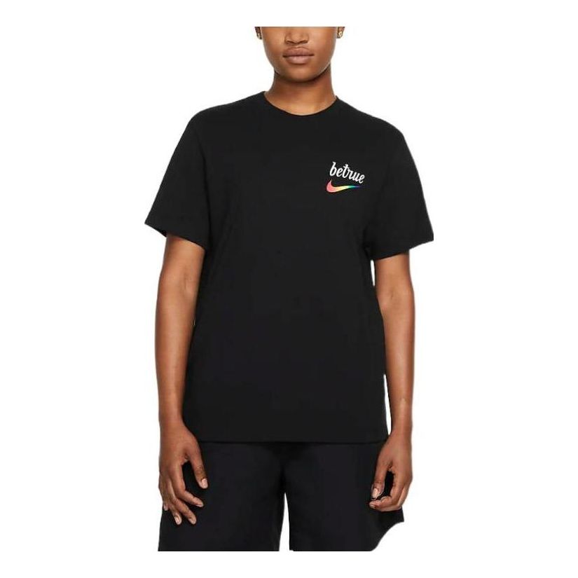 Nike Logo Printing Round Neck Short Sleeve Black DJ0929-010