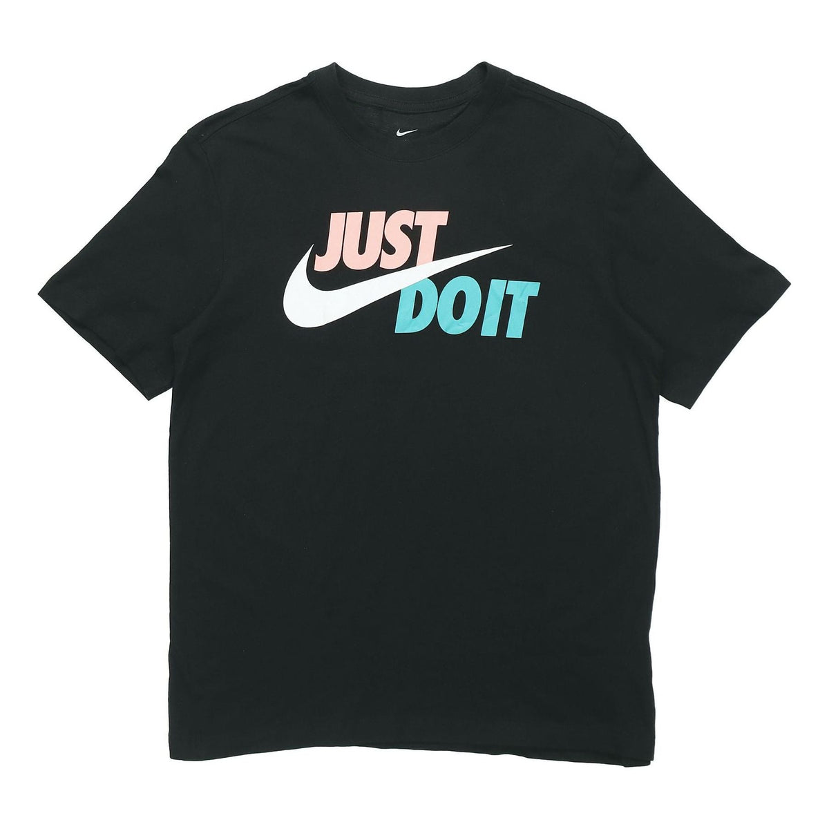Nike Just Do It Contrasting Colors Alphabet Printing Round Neck Short Sleeve Black AR5007-013
